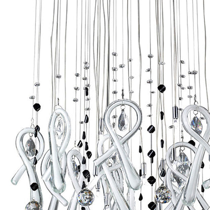 Diyas Class 60cm  Round 20 Light G4 Polished Chrome/White Glass/Crystal, NOT LED/CFL Compatible Ceiling Pendant Light Fitting