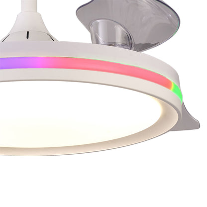Rafaga 50W LED Dimmable White/RGB Ceiling Light With Built-In 30W DC Reversible Fan, Remote Control 3000-6500K, 3200lm, White, 5yrs Warranty