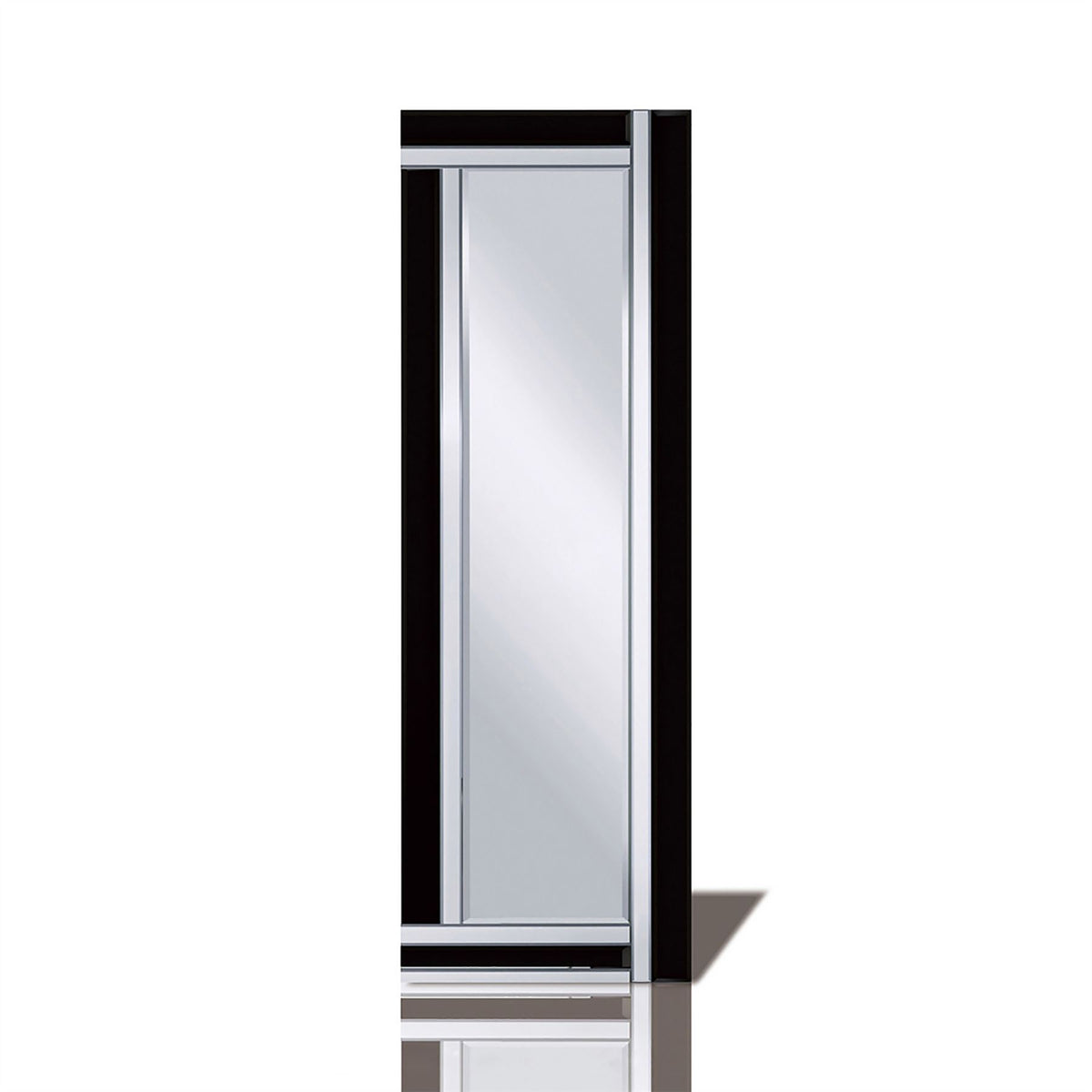 Diyas Home Nevada 120cm x 40cm Black Boarder Cut Detailed Mirror (Can Only Be Shipped On A Pallet, Additional Charges May Apply.) Mirrors