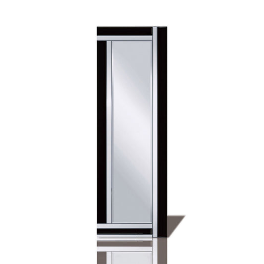 Diyas Home Nevada 120cm x 40cm Black Boarder Cut Detailed Mirror (Can Only Be Shipped On A Pallet, Additional Charges May Apply.) Mirrors