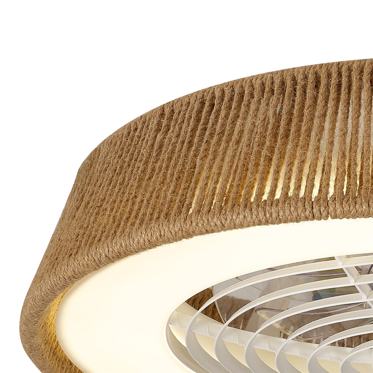 Polinesia Rope 64.5cm 70W LED Dimmable Ceiling Light With Built-In 35W DC Reversible Fan, Beige Oscu, 4200lm, 5yrs Warranty