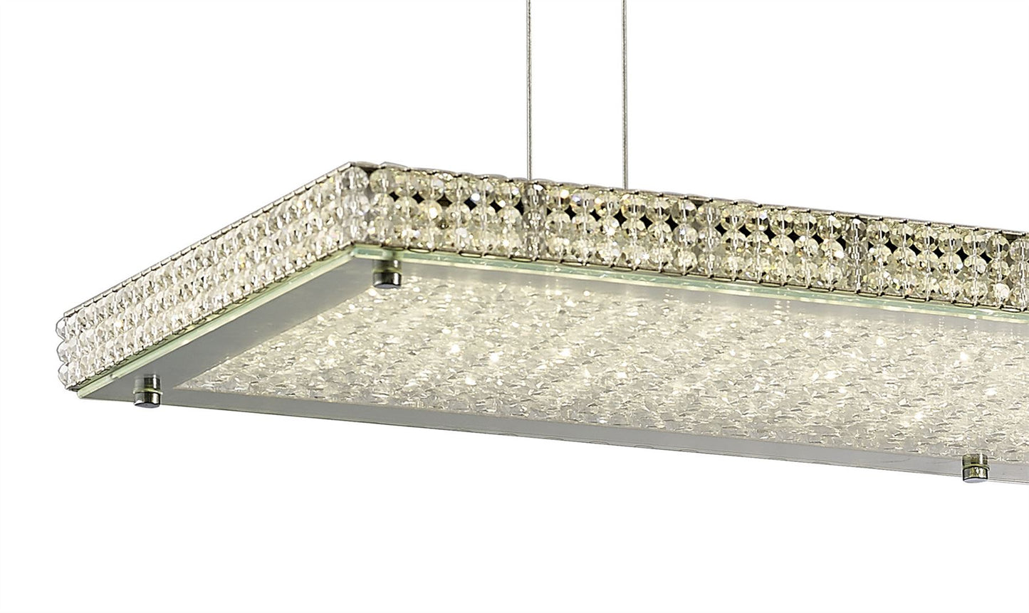 Diyas Amelia Linear  60W 5100lm LED C/W Remote 3000K-6000K Stainless Steel/Crystal Ceiling Pendant Light Fitting