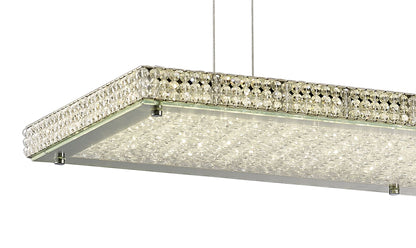 Diyas Amelia Linear  60W 5100lm LED C/W Remote 3000K-6000K Stainless Steel/Crystal Ceiling Pendant Light Fitting