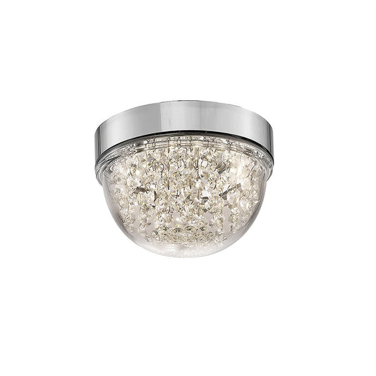 Diyas Harper 20cm Small Flush  6W 500lm LED 4000K Polished Chrome/Crystal, 3yrs Warranty Crystal Ceiling Light Fitting