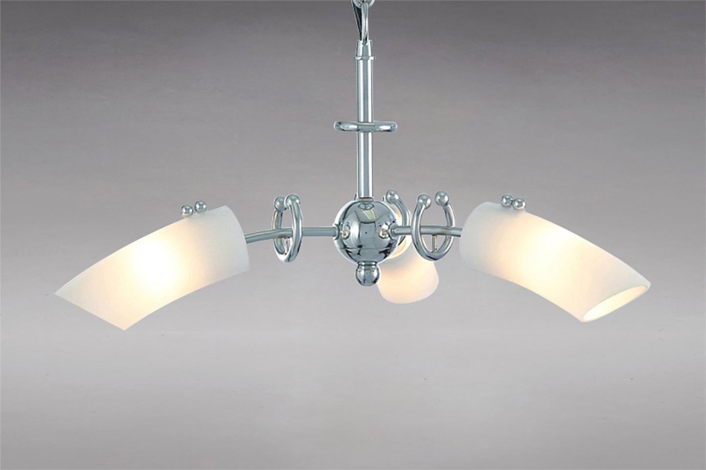 Diyas Lucia 36cm  3 Light G9 Polished Chrome/Frosted Glass Ceiling Pendant Light Fitting
