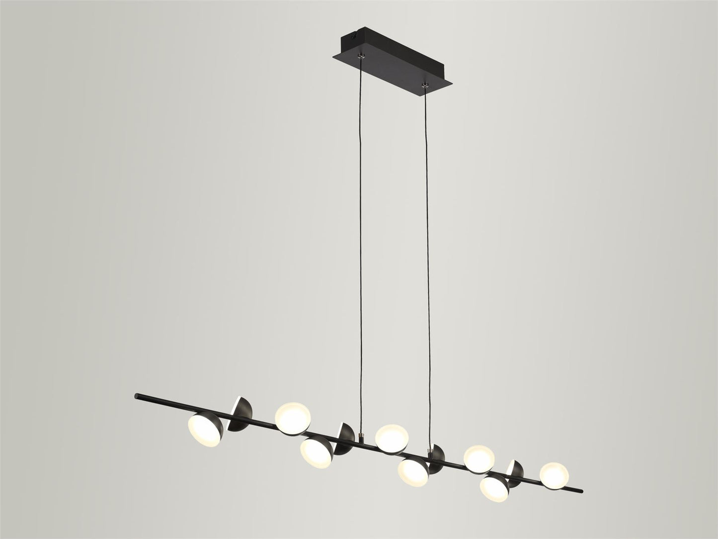 Mantra Adn 12 Light Linear Pendant 100cm, 36W LED, 3000K, 2150lm, Black, 3yrs Warranty