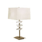 Mantra Akira Table Lamp 2 Light E27, Antique Brass with Cream Shade