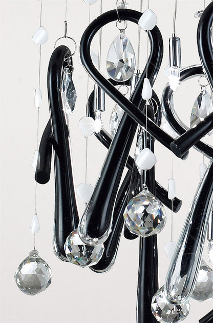 Diyas Class  Square 10 Light G4 Polished Chrome/Black Glass/Crystal, NOT LED/CFL Compatible Ceiling Pendant Light Fitting
