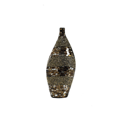 Diyas Home (DH) Ira Mosaic Vase Tall Brown/French Gold Mosaic