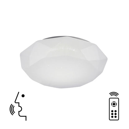 Mantra Fusion Diamante Smart 41cm Ceiling Light, 56W LED, 3000-5000K Tuneable White, 4000lm, Remote Control, APP, Alexa & Google Voice Control, White, 3yrs Warranty