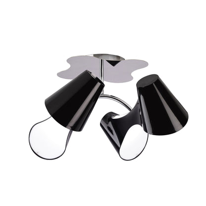Mantra M1555 Ora Ceiling 2 Arm 4 Light E27, Gloss Black/White Acrylic/Polished Chrome