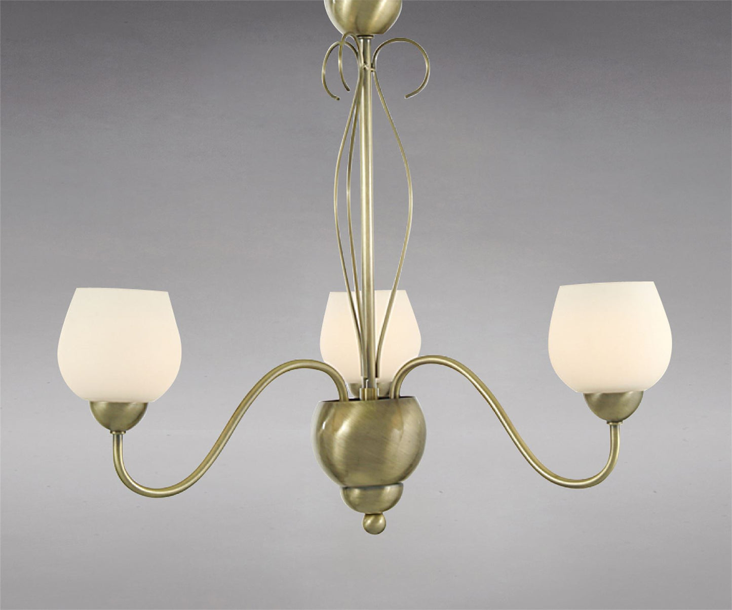 Diyas Klara 46cm  3 Light G9 Antique Brass/Opal Glass Ceiling Pendant Light Fitting