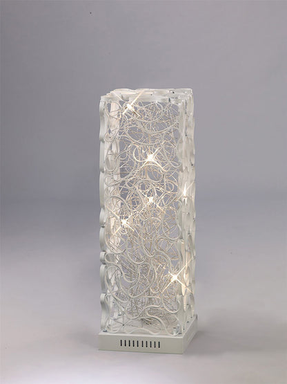 Diyas Home Essen Aluminium (DH) Essen Table Lamp 6 Light G4 White/Silver, NOT LED/CFL Compatible