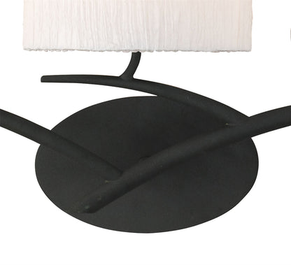 Mantra Eve Wall Light Switched 3 Light E27, Anthracite with White Oval Shades