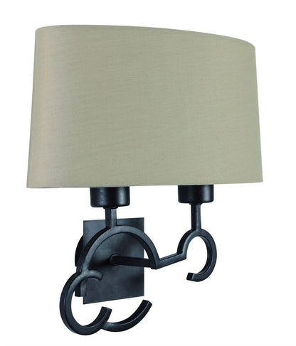 Mantra M5215 Argi Wall Light 2 Light E27 with Taupe Shade Brown Oxide