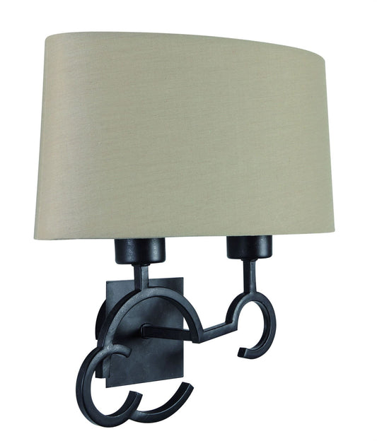 Mantra M5215 Argi Wall Light 2 Light E27 with Taupe Shade Brown Oxide