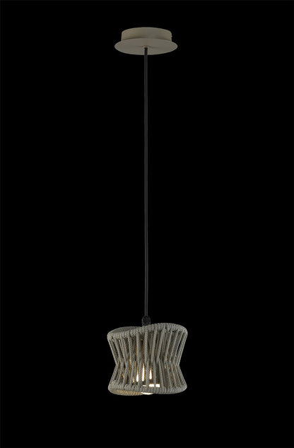 Mantra Fusion Polinesia 19cm Pendant, 1 x E27, IP44, Beige Oscu, 2yrs Warranty