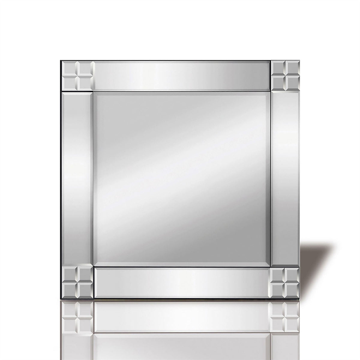Diyas Home Vita 60cm x 60cm Square Cut Detailed Mirror (Can Only Be Shipped On A Pallet, Additional Charges May Apply.) Mirrors
