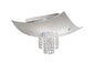Diyas Nyla Square Flush  5 Light E14 Polished Chrome/Glass/Crystal Ceiling Light Fitting