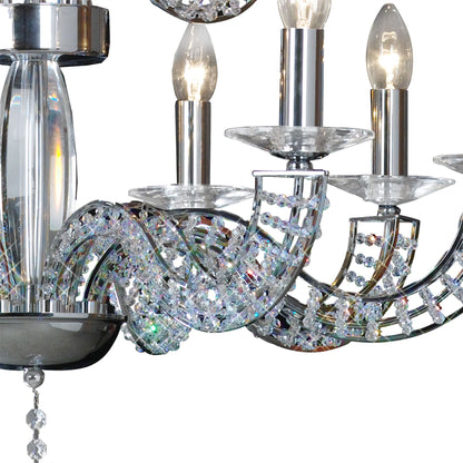 Diyas Santo 78cm  2 Tier 12 Light E14 Polished Chrome/Crystal Ceiling Pendant Light Fitting