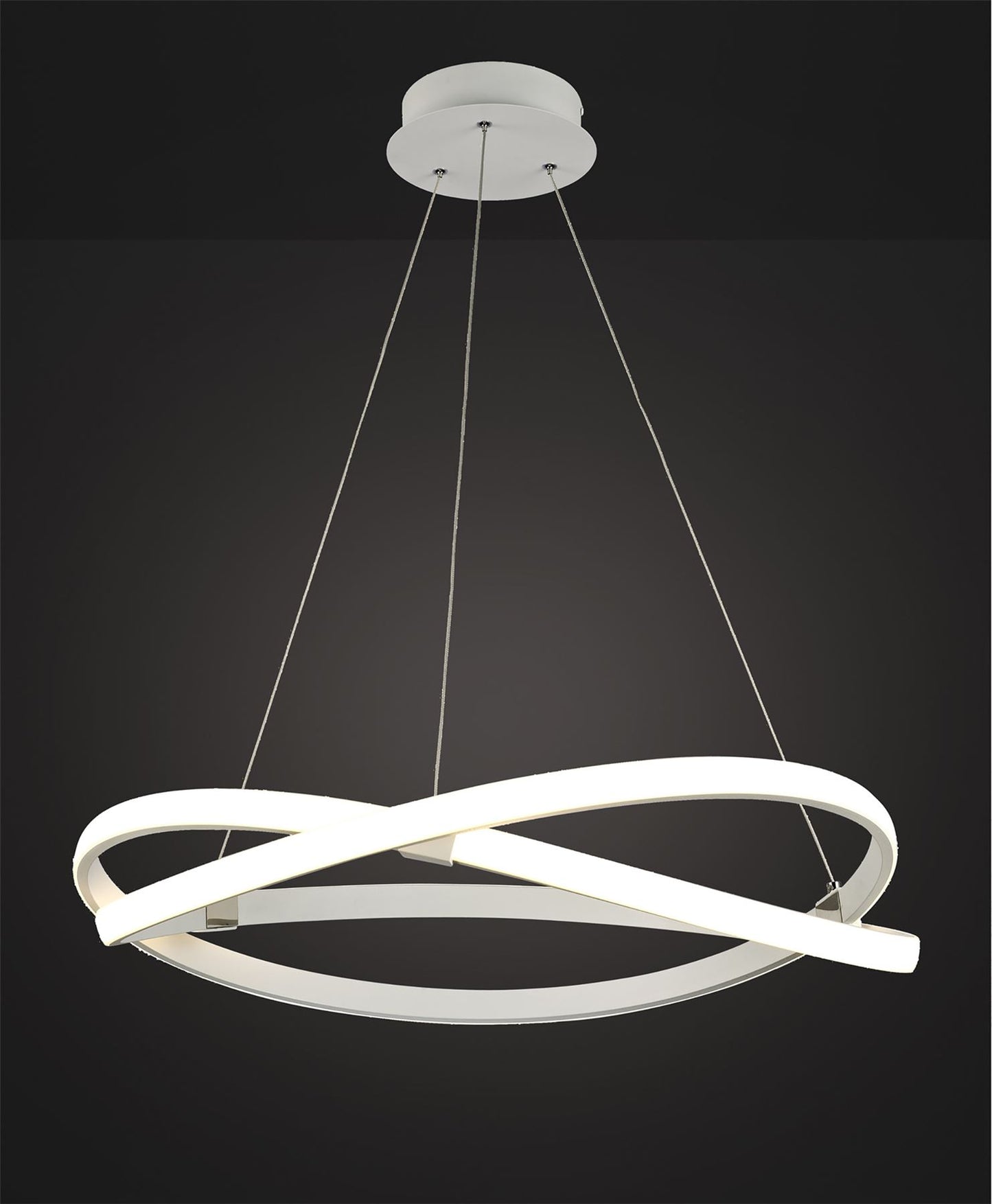 Mantra M5990 Infinity Blanco Pendant 42W LED 3000K, 3400lm, Dimmable White/White Acrylic, 3yrs Warranty