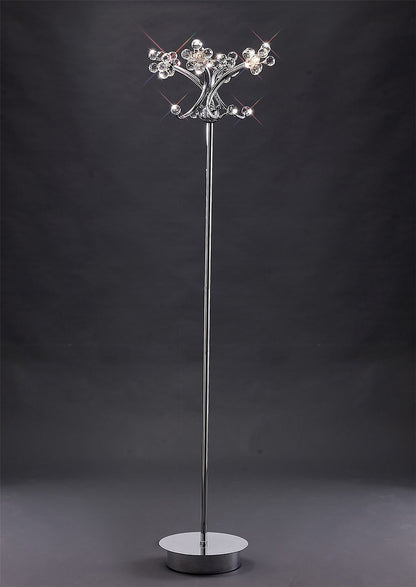Diyas Octavia Floor Lamp 4 Light G4 Polished Chrome/Crystal, NOT LED/CFL Compatible