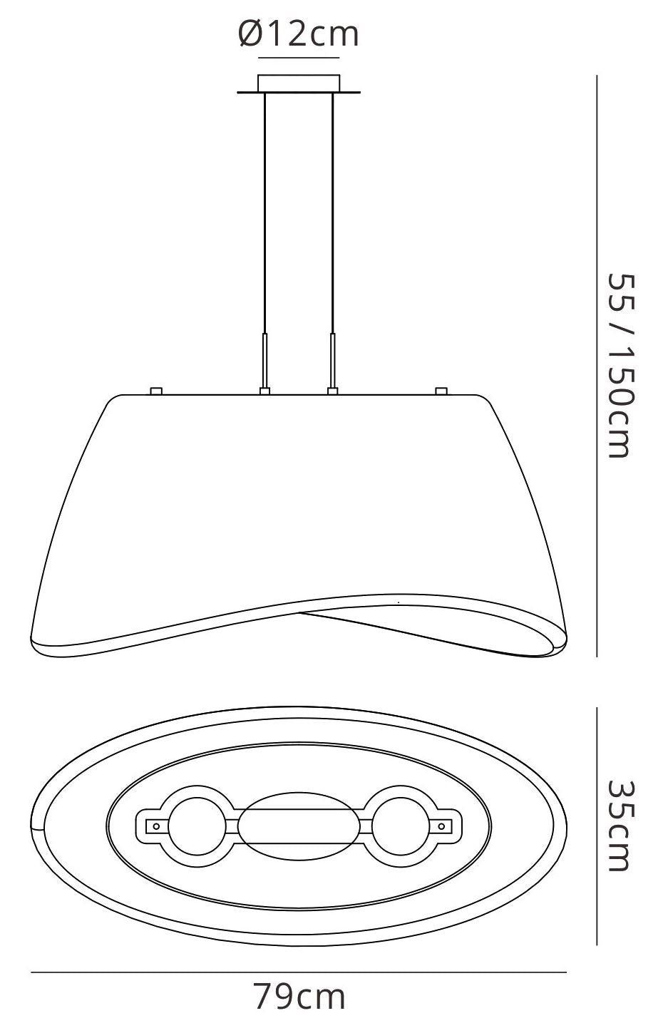 Mantra M1504 Cool Pendant 2 Light E27 Oval Outdoor IP44, Matt White/Opal White