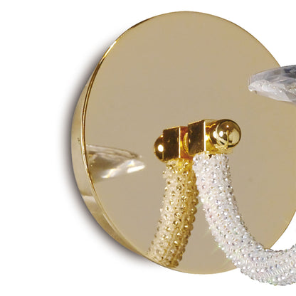 Diyas Elena Wall Light Switched 1 Light E14 Gold/Crystal