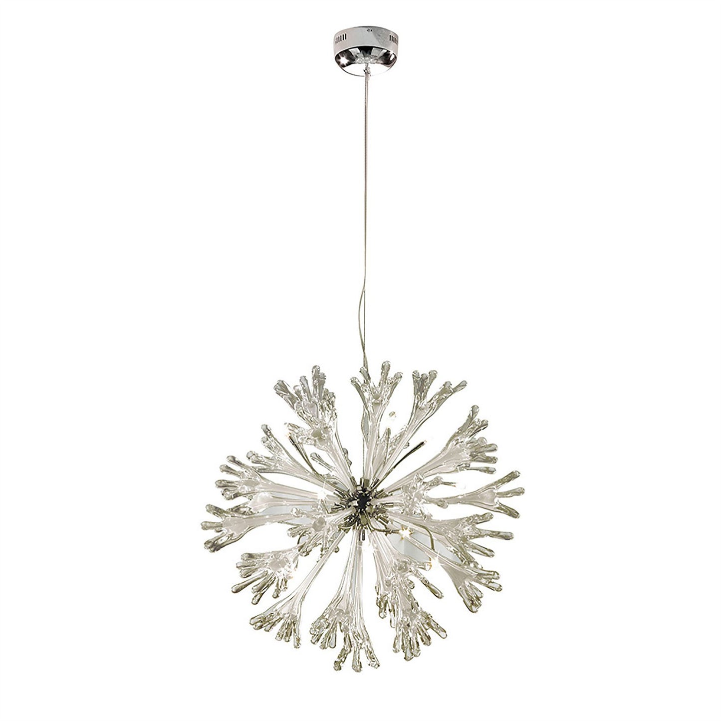 Diyas Love 82cm  Large 11 Light G4 Polished Chrome/White Glass, NOT LED/CFL Compatible Item Weight: 19kg Ceiling Pendant Light Fitting