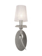 Mantra M6305 Sophie Wall Light, 1 x E14 (Max 20W), Silver Painting, White Shade