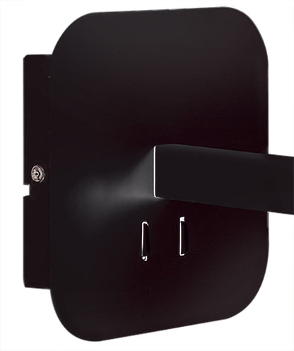 Mantra M5317 Habana Wall Light 1 Light WITHOUT SHADE E27 + Reading Light 3W LED Black/Polished Chrome 4000K, 200lm,, 3yrs Warranty
