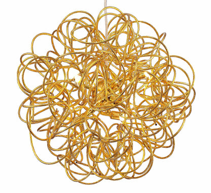 Deco Cassidy Pendant Round Interwinding Aluminium 6 Light G9 Gold