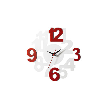 Diyas Home (DH) Infinity Numbers Clock Red/White Wall