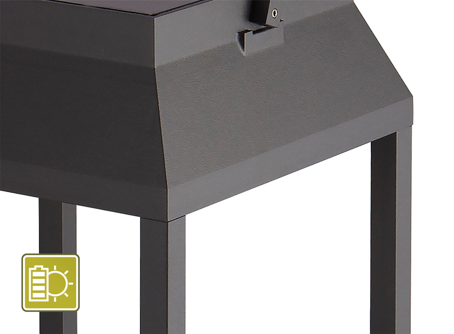 Mantra Fusion Sapporo Cordless Sapporo Large Solar Rechargeable Battery Operated Lantern, 3W LED, 3000K, 238lm, IP54, Graphite, 3yrs Warranty