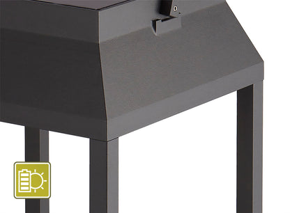 Mantra Fusion Sapporo Cordless Sapporo Large Solar Rechargeable Battery Operated Lantern, 3W LED, 3000K, 238lm, IP54, Graphite, 3yrs Warranty