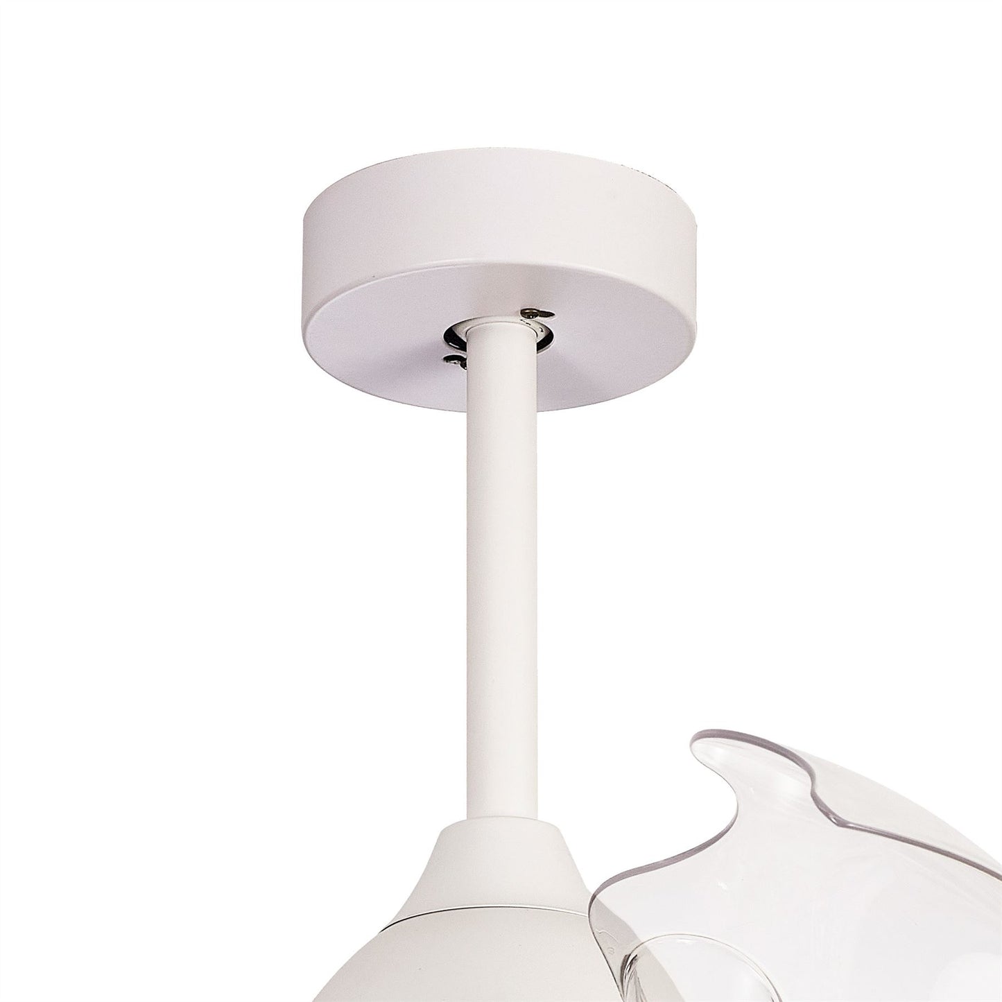 Coin Mini 45W LED Dimmable Ceiling Light With Built-In 25W DC Reversible Fan, Remote & APP Control, White, 2500lm, 5yrs Warranty