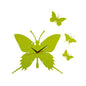 Diyas Home (DH) Infinity Butterfly Clock Green/Crystal Wall