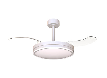 Luna 49cm 36W LED Dimmable Ceiling Light With Built-In 28W DC Fan, 3000-5000K Remote Control, 5710lm, White, 5yrs Warranty
