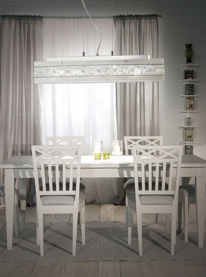 Diyas Cosmic  Linear Bar 5 Light G9 Polished Chrome/Glass/Crystal Ceiling Pendant Light Fitting
