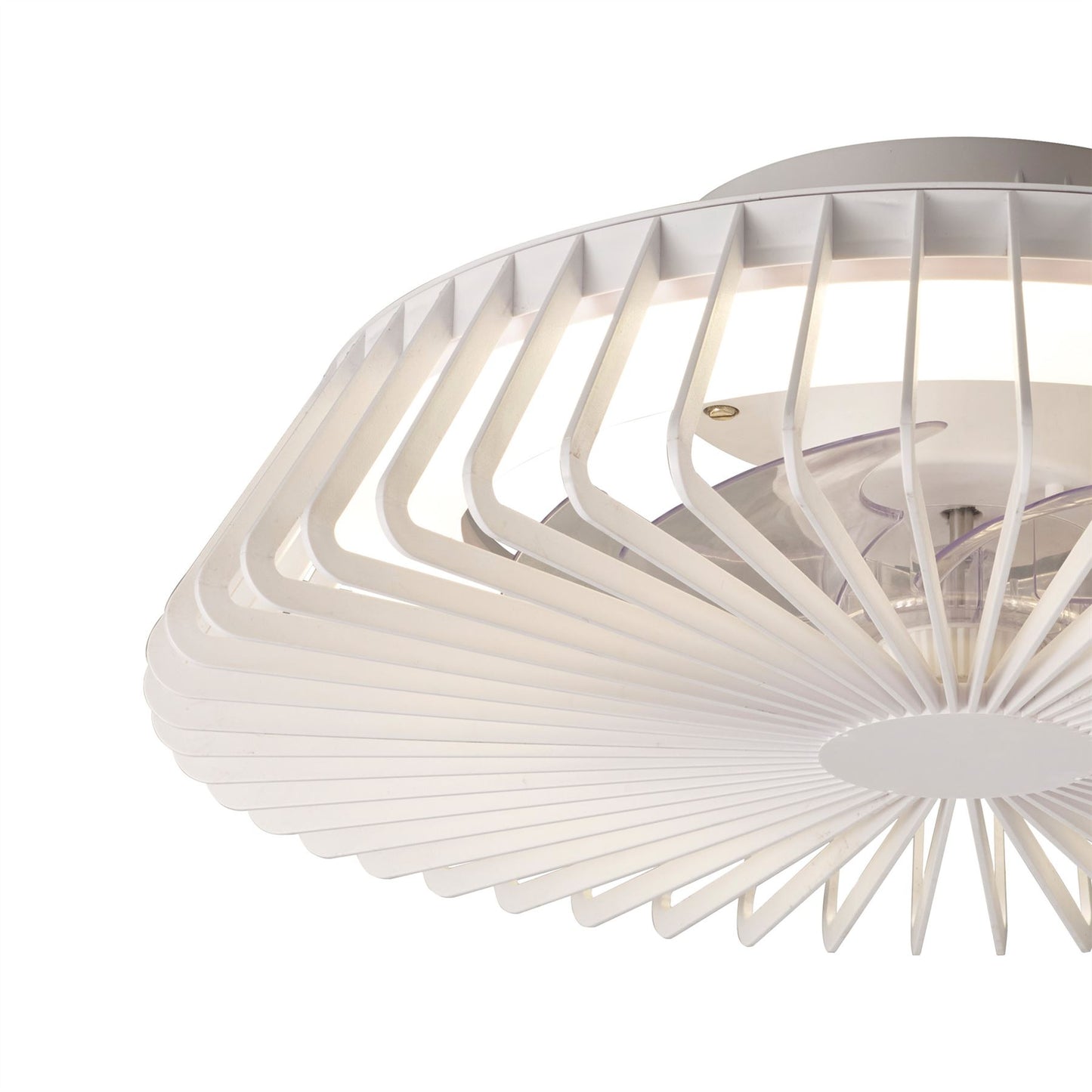 Himalaya Mini 53cm 70W LED Round Ceiling Light With 30W DC Reversible Fan, 2700-5000K Tuneable White, 4900lm, Remote Control, White, 3yrs Warranty