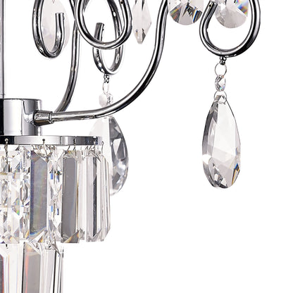 Diyas Eden 55cm  4 Light G9 Polished Chrome/Crystal Ceiling Pendant Light Fitting