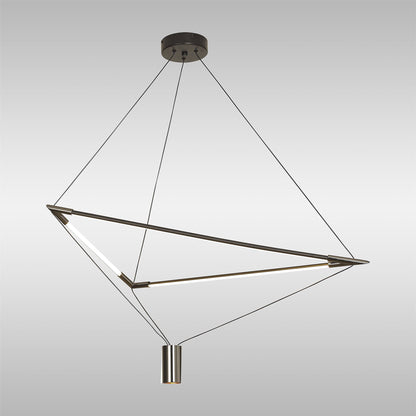 Mantra Electra Large Pendant 7W + 25W LED, 3000K, 2500lm, Black/Black Chrome/White Acrylic, 3yrs Warranty