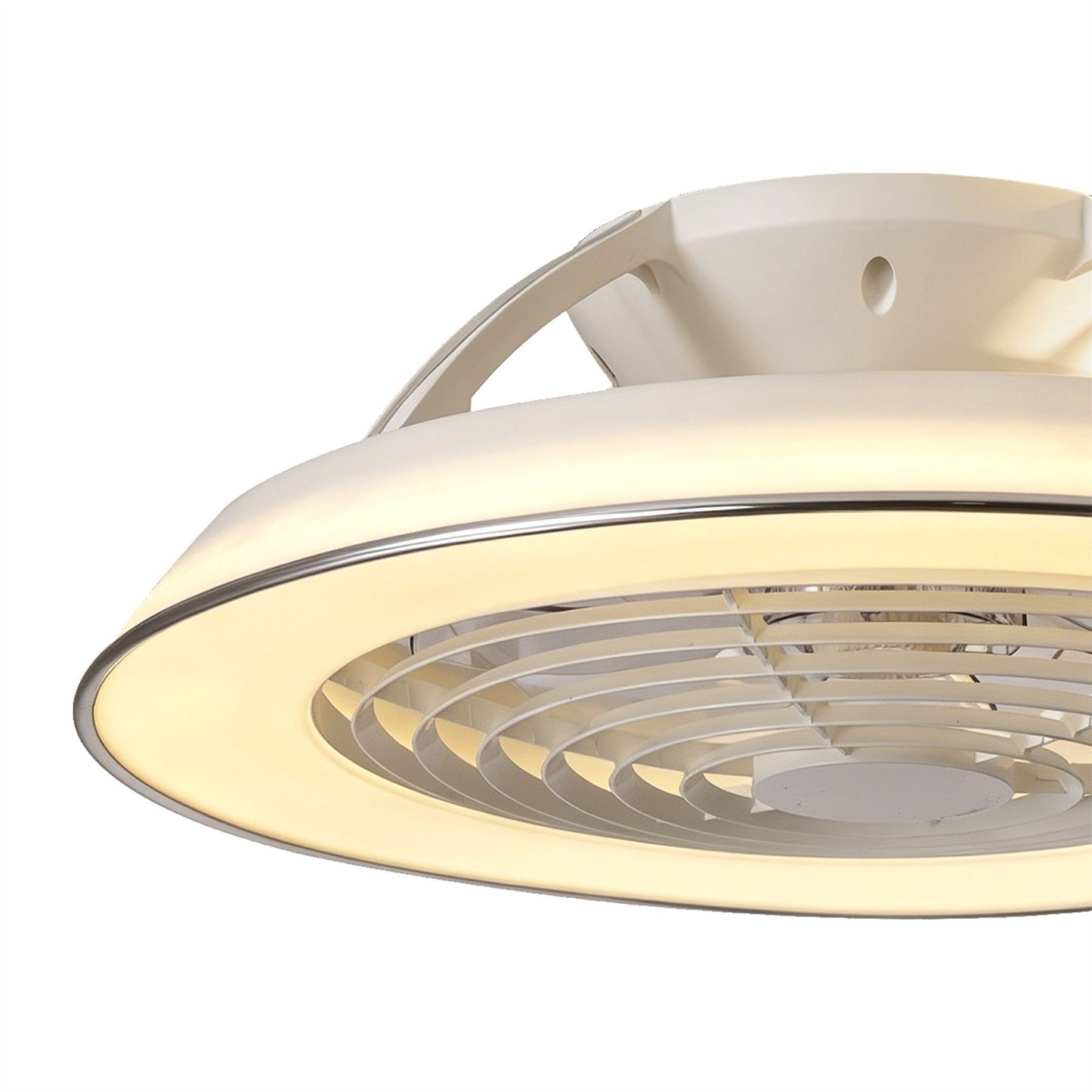 Samoa 60cm 70W LED Dimmable Ceiling Light With Built-In 35W DC Reversible Fan, White Finish c/w Remote Control, 5900lm
