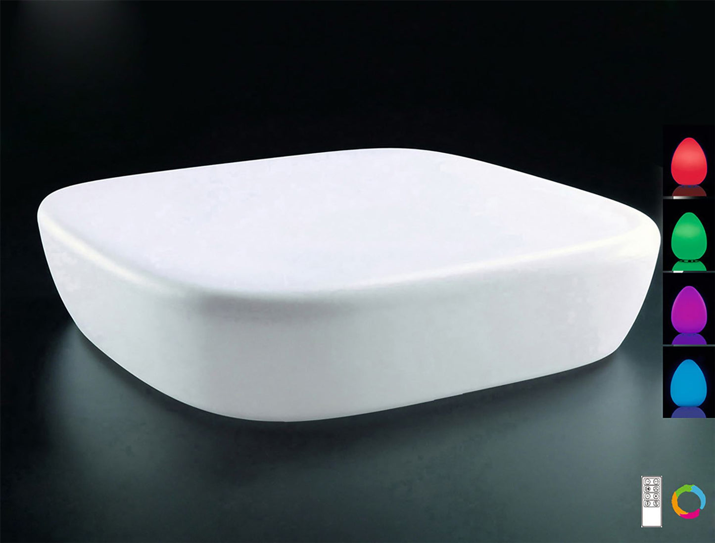 Mantra Pao Table Rechargeable LED RGB Outdoor IP65, Opal White, 3yrs Warranty Item Weight: 16.3kg Furniture