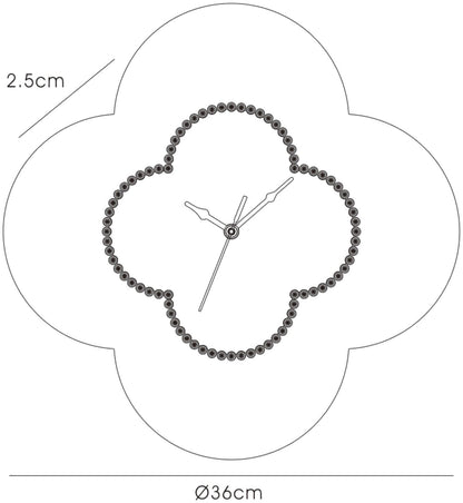 Diyas Home (DH) Infinity Flower Clock Black/White Wall