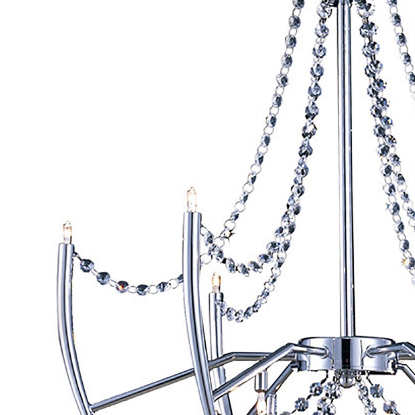 Diyas Zest 60cm  Round 9 Light G4 Polished Chrome/Crystal, NOT LED/CFL Compatible Ceiling Pendant Light Fitting