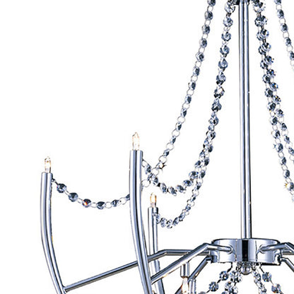 Diyas Zest 60cm  Round 9 Light G4 Polished Chrome/Crystal, NOT LED/CFL Compatible Ceiling Pendant Light Fitting