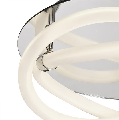 Mantra Infinity II 43cm Ceiling Light, 30W LED, 3000K, 2250lm, IP20, Chrome/White Acrylic/Clear Mirror, 3yrs Warranty