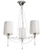 Mantra Lucca 65cm Pendant 3 Light E27, Polished Chrome with White Shades & Clear Crystal