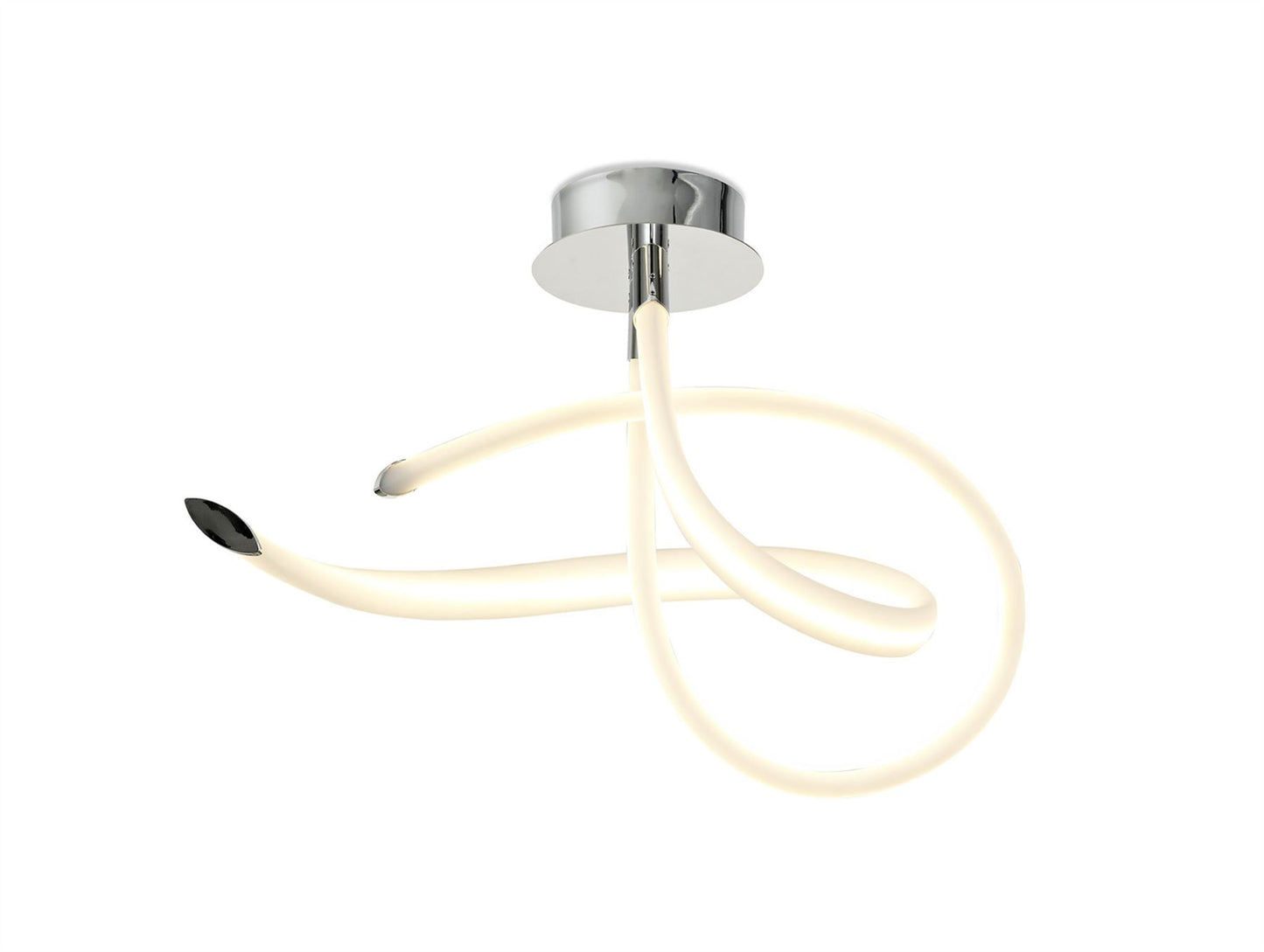 Mantra Armonia Semi Flush Curl, 40W LED, 3000K, 3000lm, Polished Chrome/Frosted Acrylic, 3yrs Warranty Ceiling